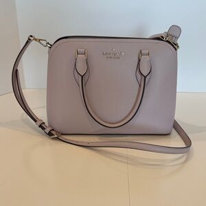 kate spade Pale lavender Pebbled Leather Dome Satchel with Shoulder Strap